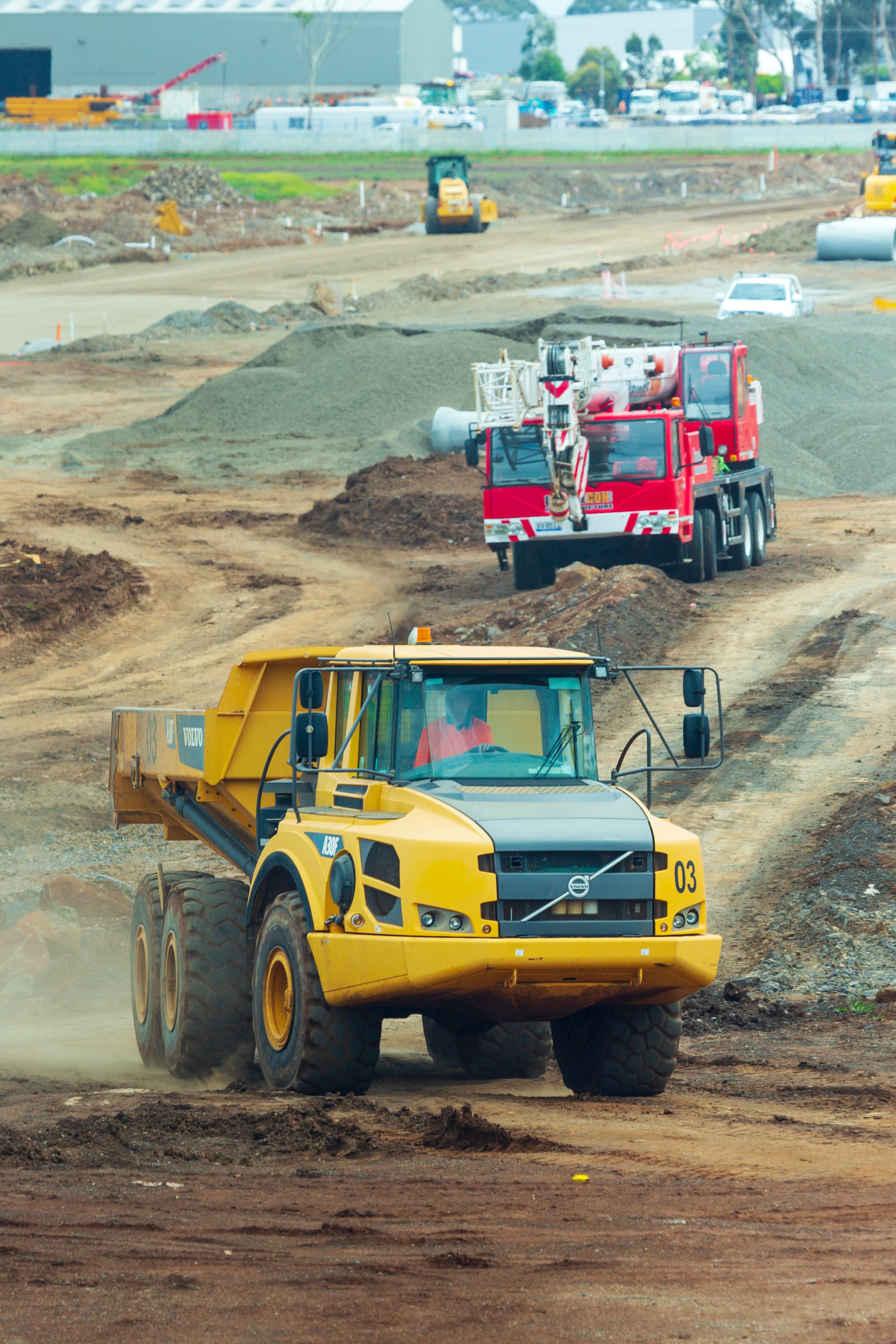 Construction equipment at work